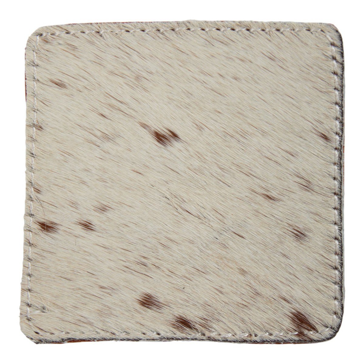 Onderzetter koe vierkant bruin/wit 9x9cm