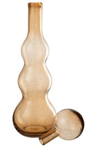 J-Line decoratie fles + stop Carol - glas - caramel - large