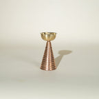 Messing en koperen kaarsenhouder - Sculpturaal modern design