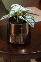 J-Line bloempot Rond - keramiek - goud - medium - Ø 24 cm