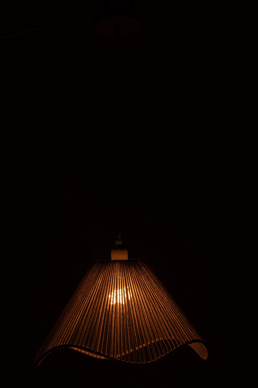 J-Line hanglamp Touw - vlas - greige - small