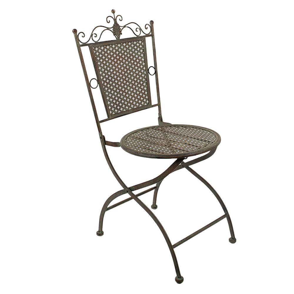 Bistrostoel 43x45x96 cm Groen Bruin IJzer Terrasstoel