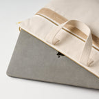 Laptoptas | Katoenen canvas jute-accent