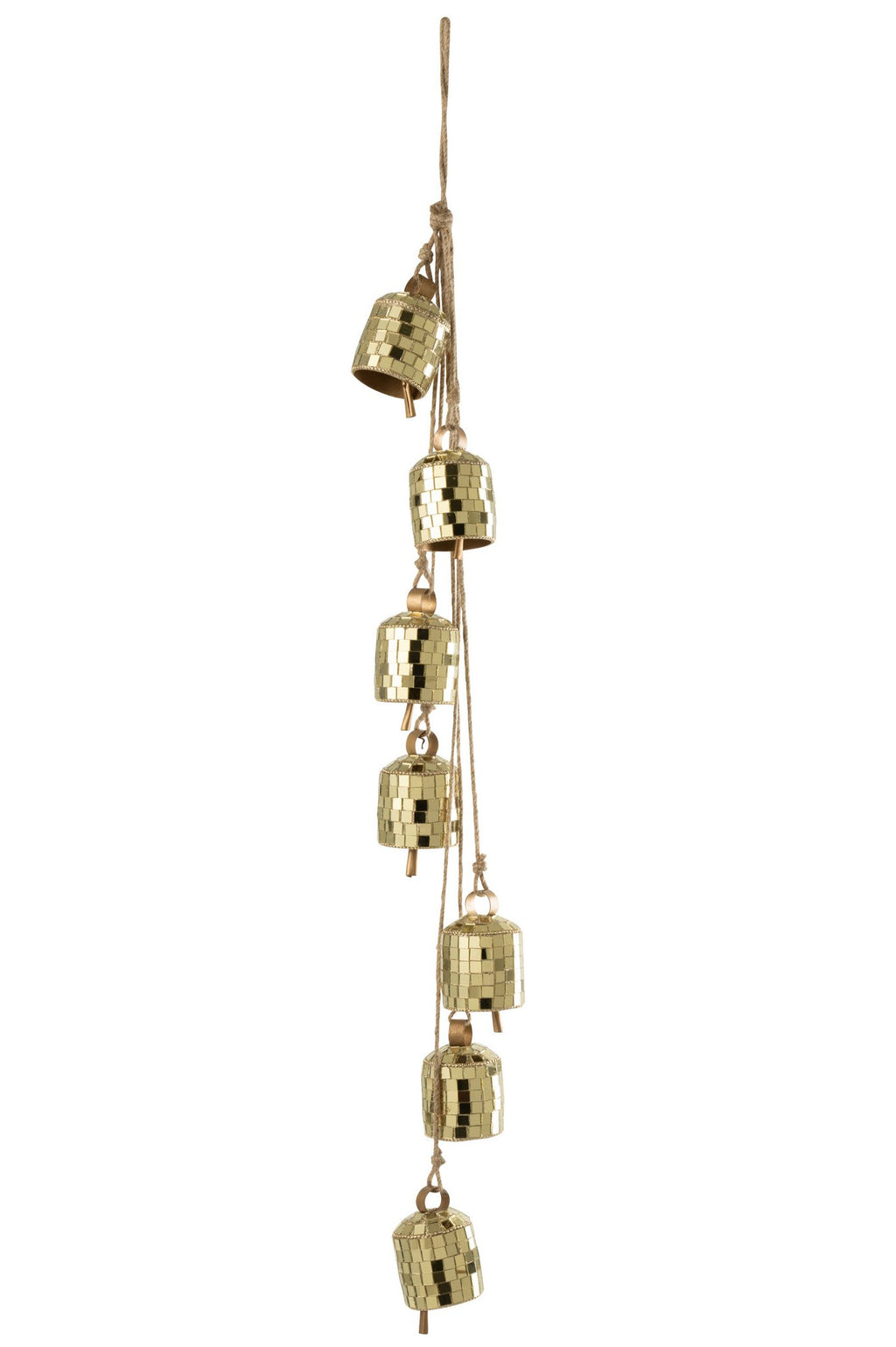 J-Line hanger 7 Bellen Spiegels - ijzer - goud