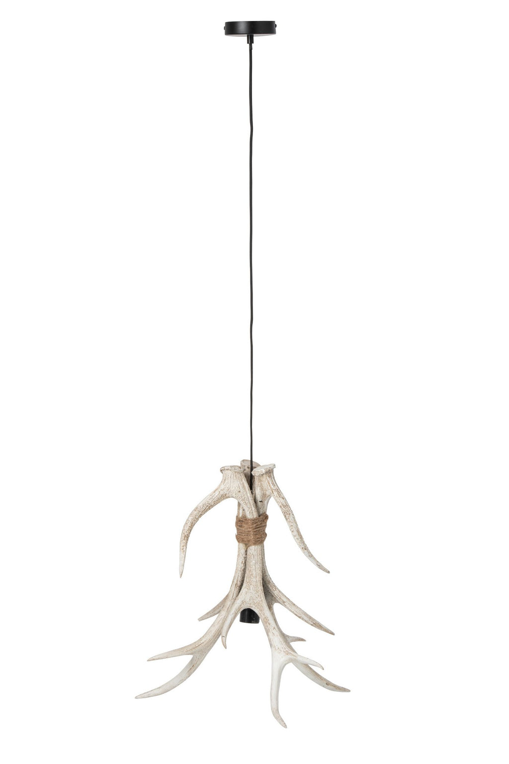 J-Line Plafondlamp met gewei - polyresin - lichtbeige - large