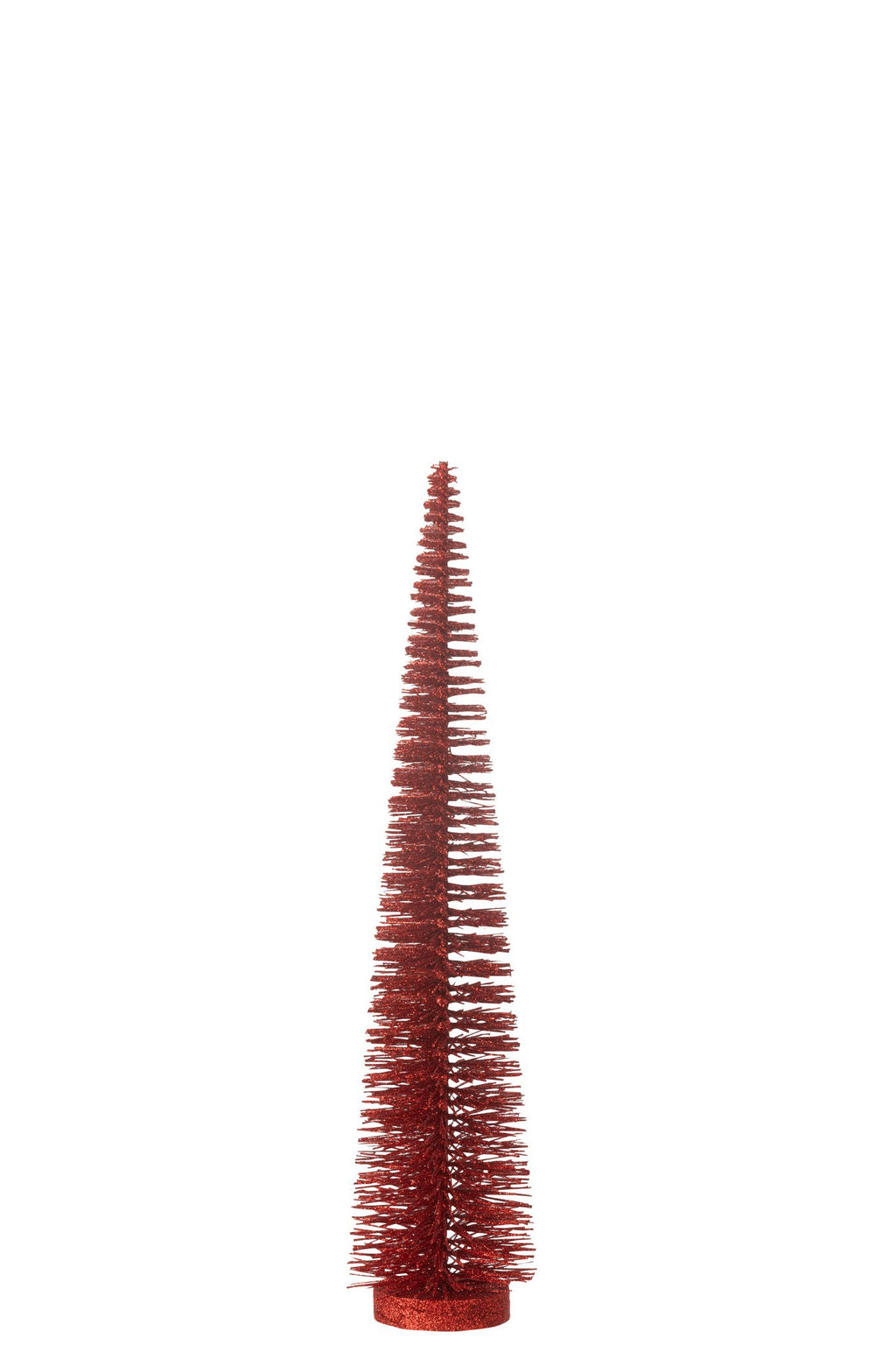 J-Line decoratie Kerstboom Glitter - kunststof - rood - medium