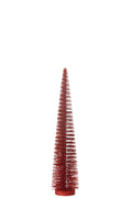 J-Line decoratie Kerstboom Glitter - kunststof - rood - medium