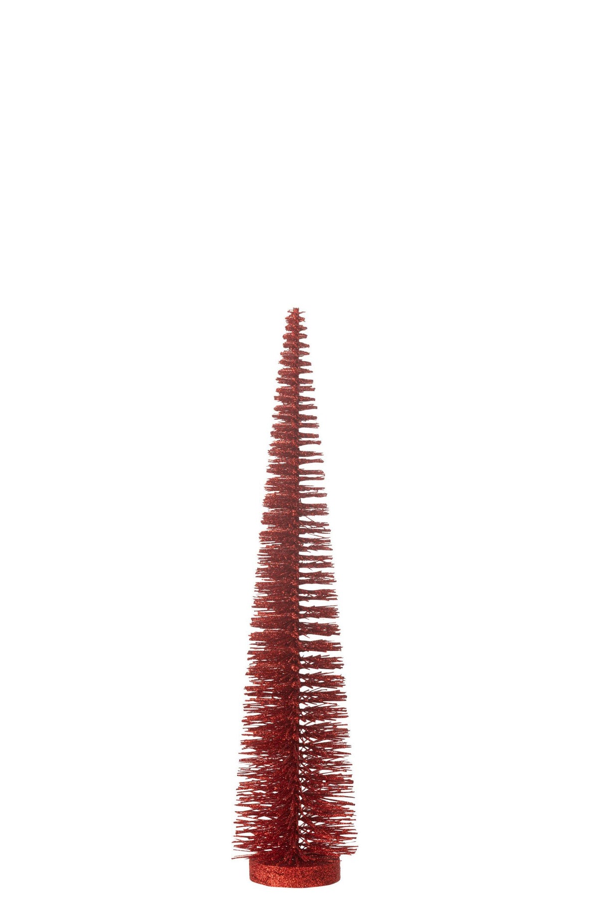 J-Line decoratie Kerstboom Glitter - kunststof - rood - medium