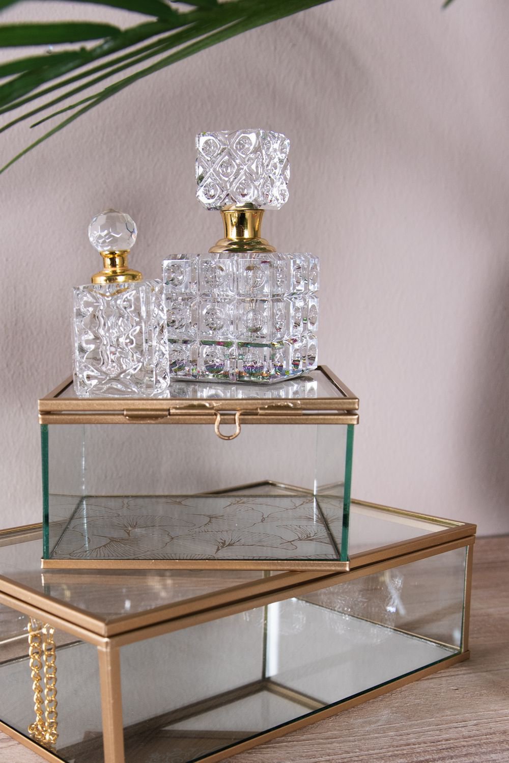 Parfum Flesje 3x3x7 cm Glas Decoratie Flesje
