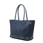 Lola – Italiaanse leren tas met python-reliëf – Marineblauw
