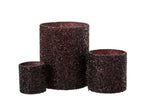 J-Line lantaarn Glitter - glas - bordeaux - groot