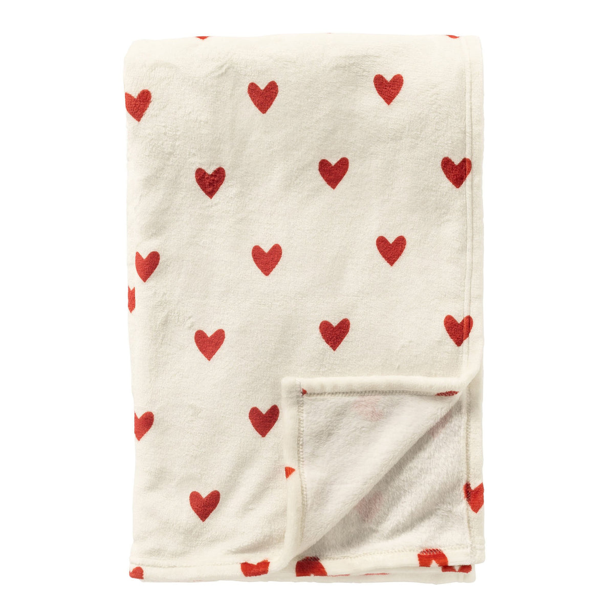 Hartjes - Plaid 140x180 cm - Met hartjes - Sneeuwwitje - Wit