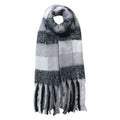 Wintersjaal Dames 50x180 cm Zwart Grijs Synthetisch Ruit Wintershawl