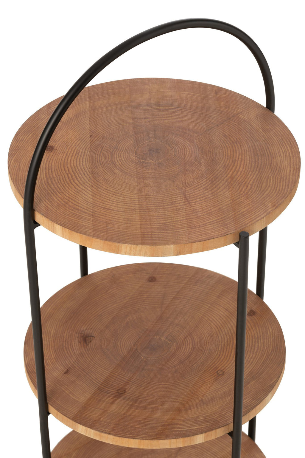 J-Line Rek Mia Mdf/Ijzer Naturel Zwart