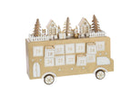 J-Line decoratie Bus Adventkalender - multiplex - goud/wit