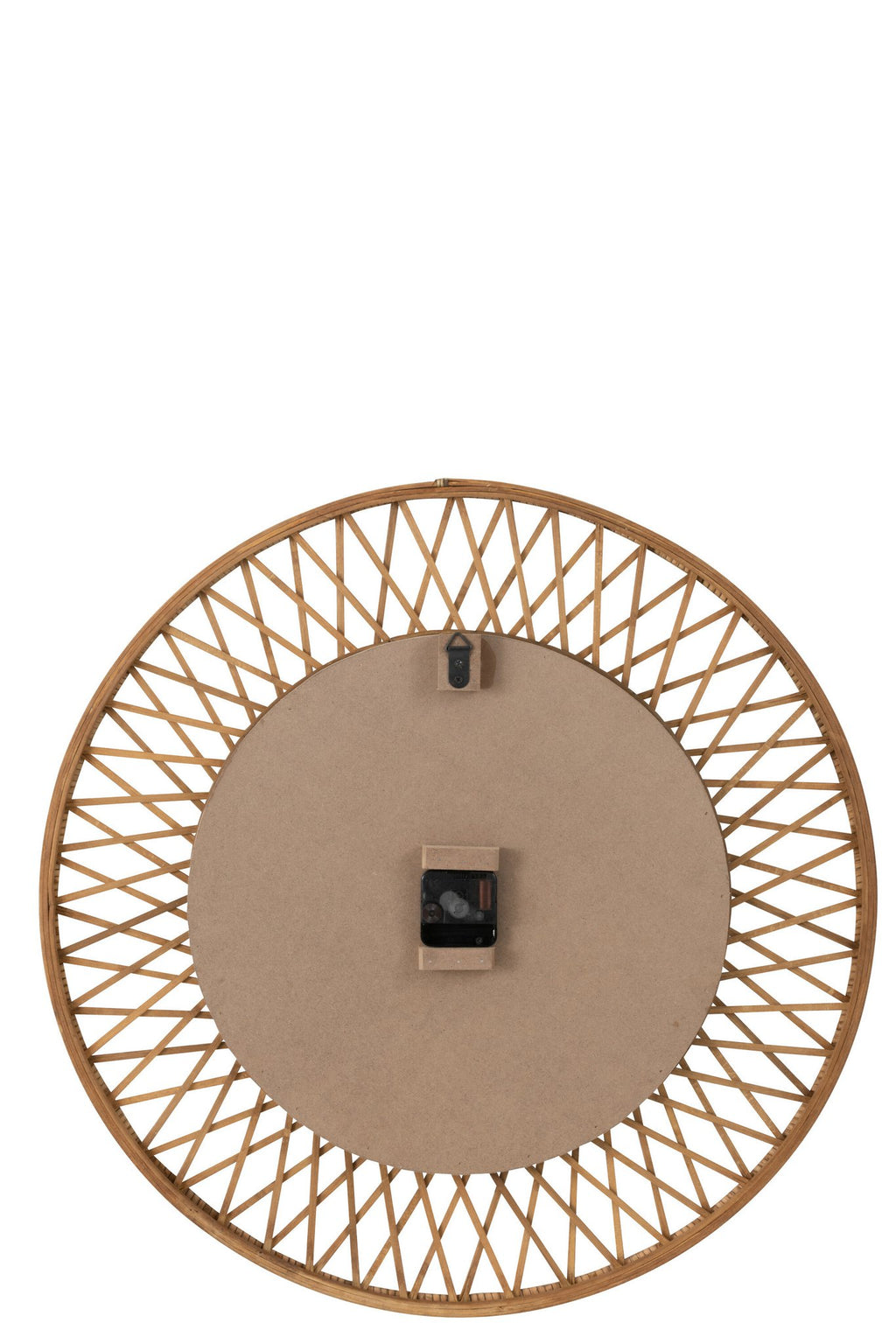 J-Line klok Wonder - rotan - naturel/wit - large - Ø 61.5 cm