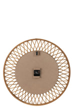 J-Line klok Wonder - rotan - naturel/wit - large - Ø 61.5 cm