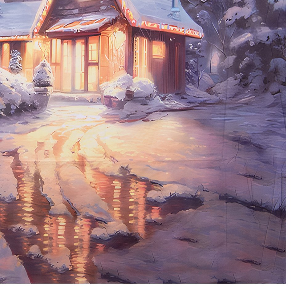 Kerst Achtergronddoek 180x210 cm Grijs Textiel Winter