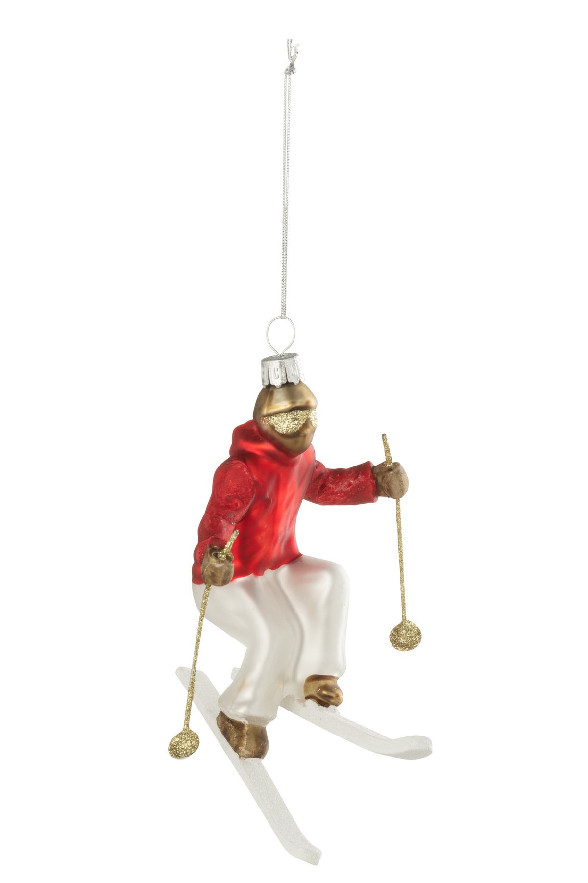 J-Line hanger Skiër - glas - wit/rood
