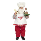 Beeld Kerstman 28 cm Rood Wit Textiel Beeld