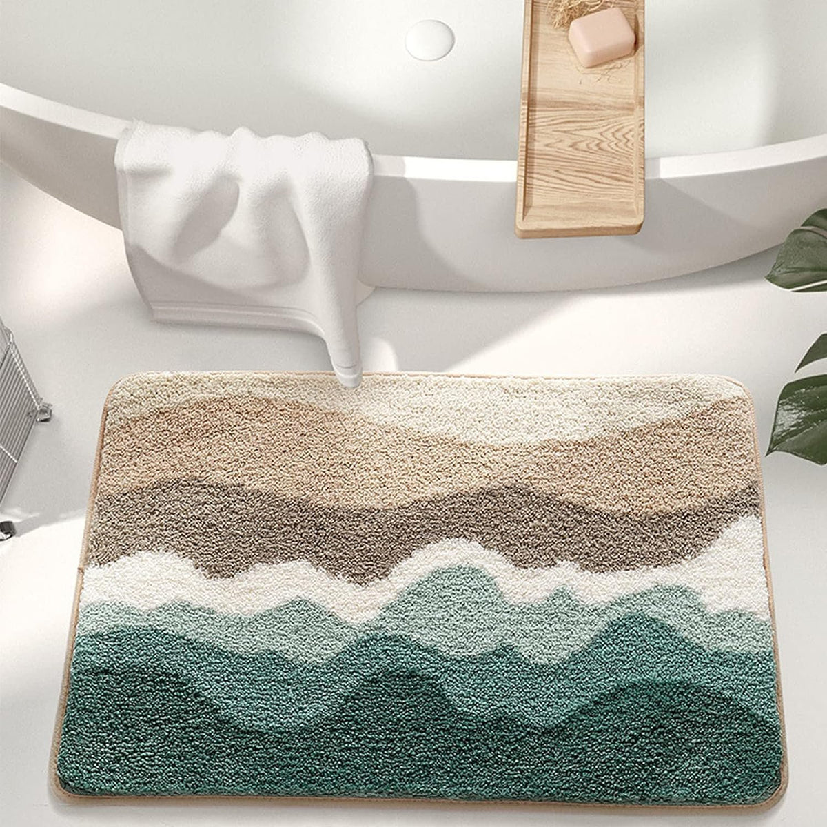 Luxe Wave superzachte antislip 2000 GSM microvezelmat (40x60 cm, verpakking 1) | Absorberende deur, bad, vloermat voor thuis, keuken