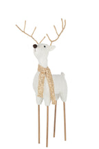 J-Line figuur Rendier Sjaal - polyester - wit/goud - L