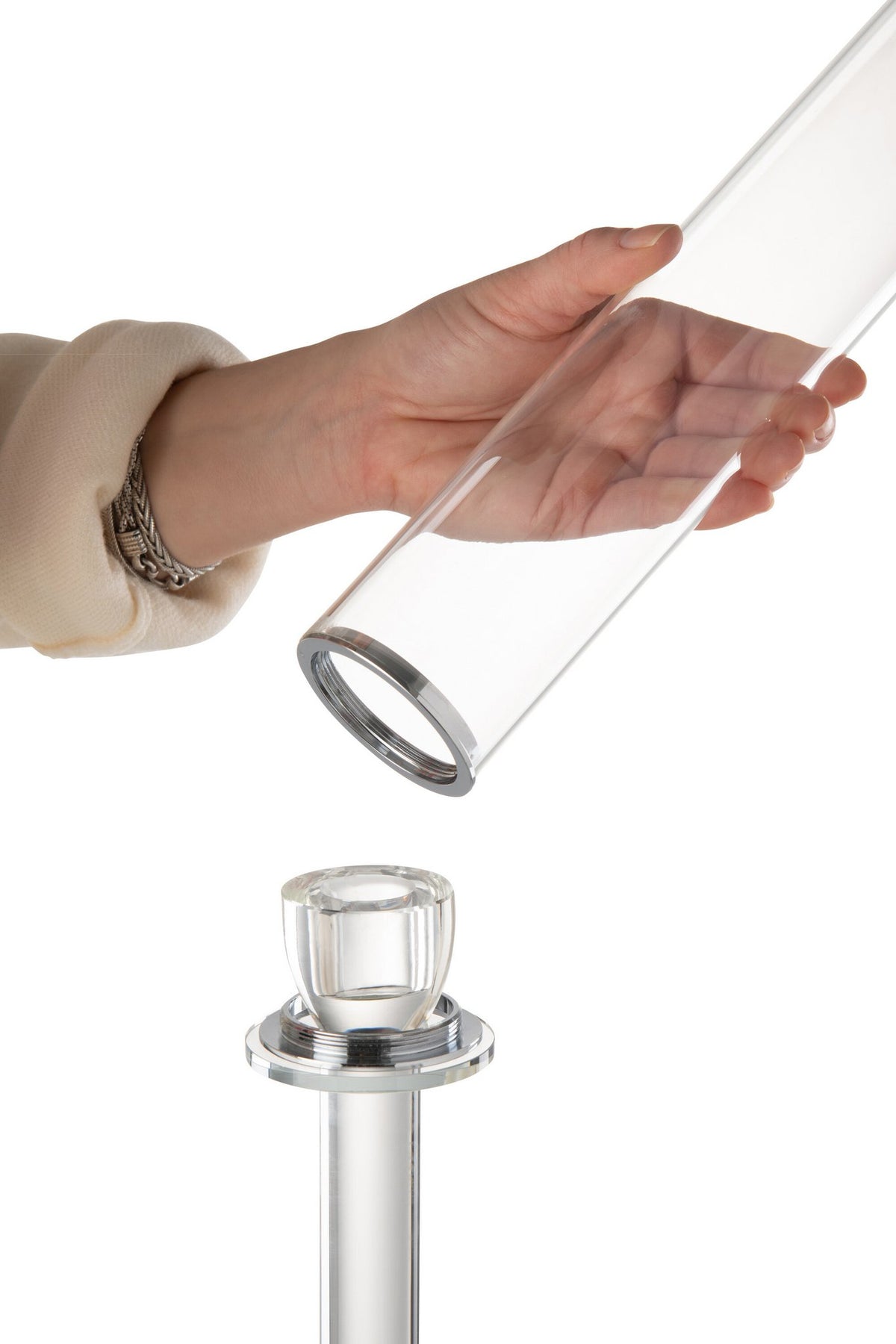 J-Line kaarshouder Moira - glas - transparant - medium