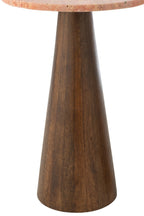 J-Line bijzettafel Rond Marmer - hout - terracotta/bruin - set van 2