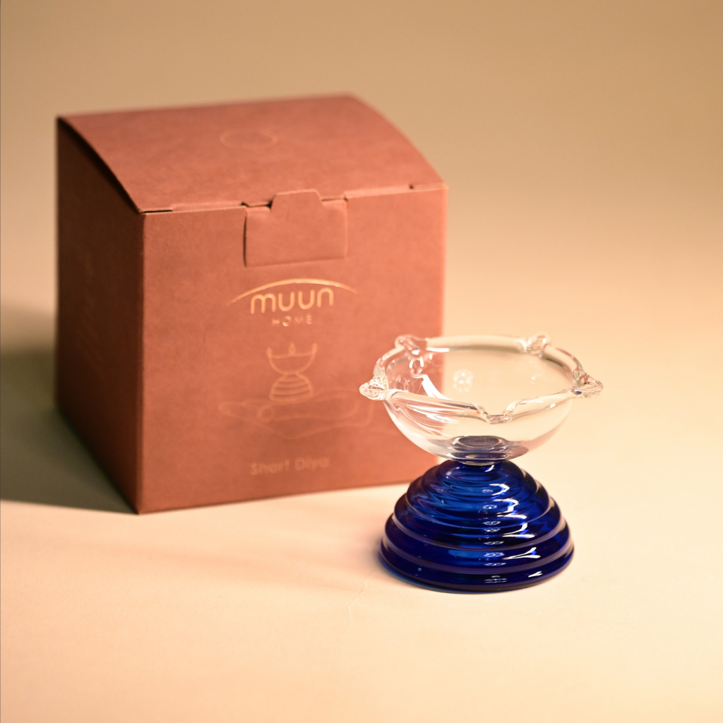 Glazen theelichthouder - Modern Diya-ontwerp