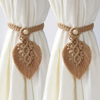 Bohemian Macrame Draperie tiebacks – Handgeweven katoen – 2-pack