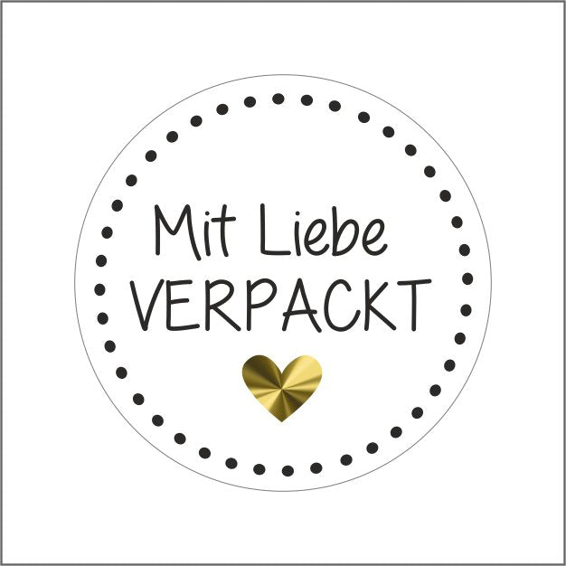 Mit liebe verpackt - wensetiket - rol van 500 stuks