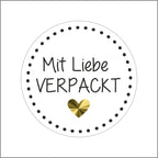 Mit liebe verpackt - wensetiket - rol van 500 stuks