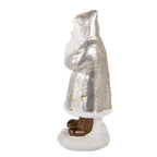 Kerstdecoratie Beeld Kerstman 7x7x16 cm Zilverkleurig Kunststof