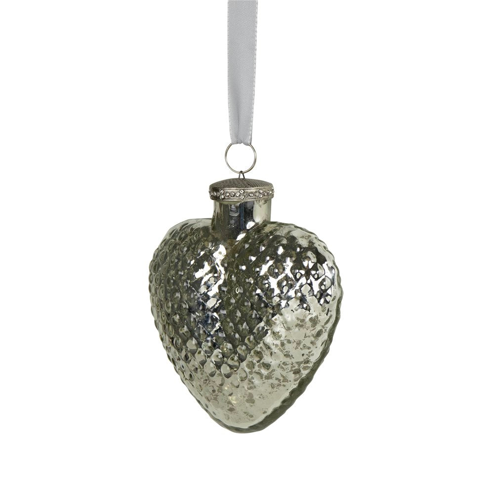 Decoratie hart zilver 15cm