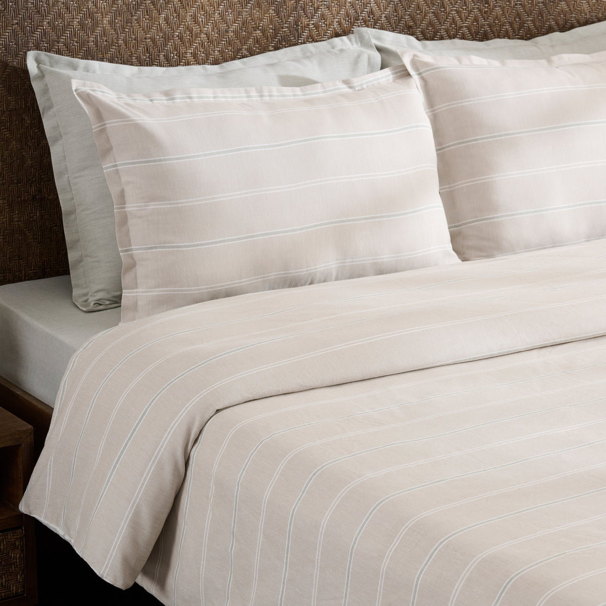 Bedset | Katoenen koord Rib Wildflower schetsen | Koning, 8-delige set