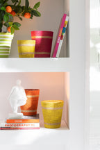 J-Line geurkaars Mand - Vanilla Escape - glas - oranje - medium - 55U