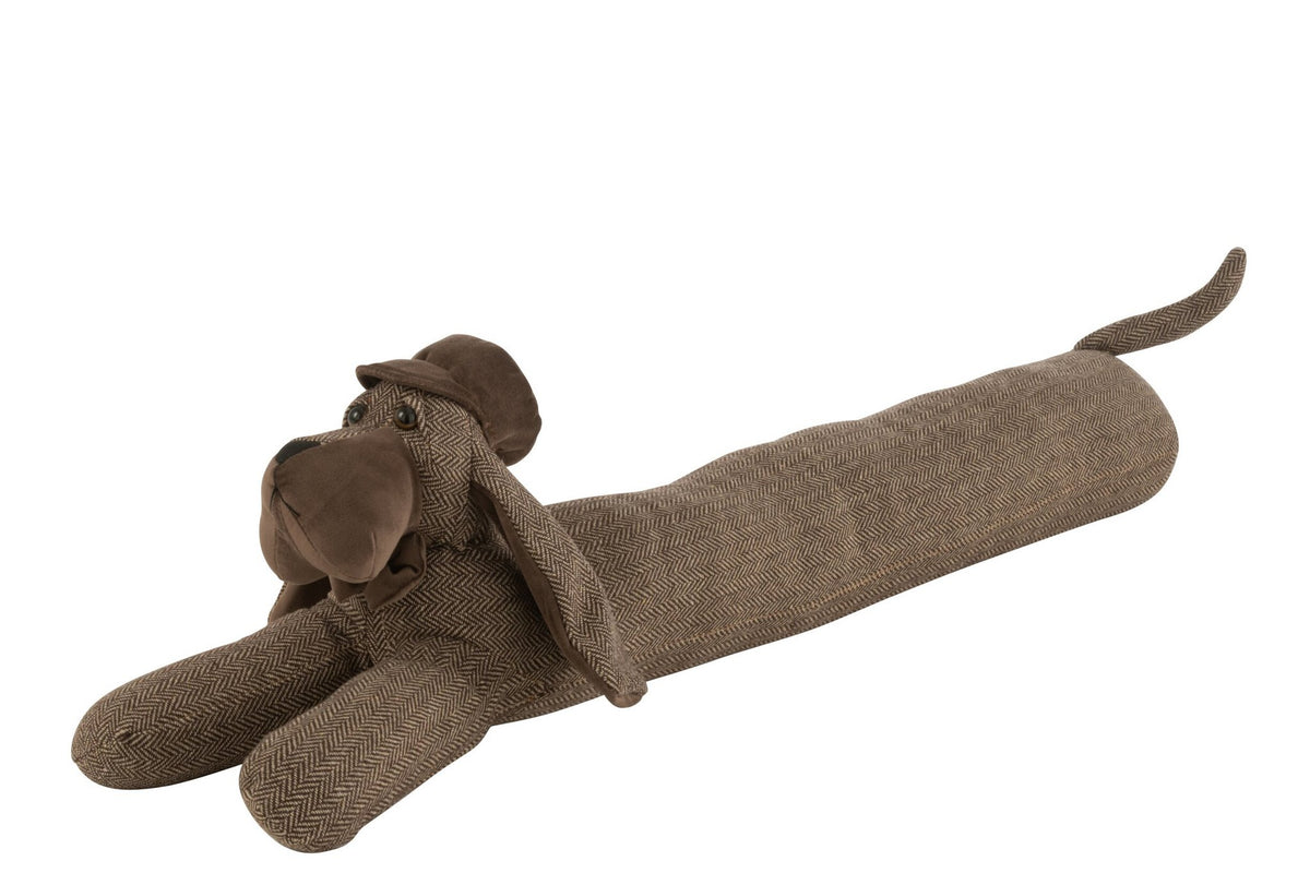 J-Line tochtrol Hond Liggend - textiel - bruin