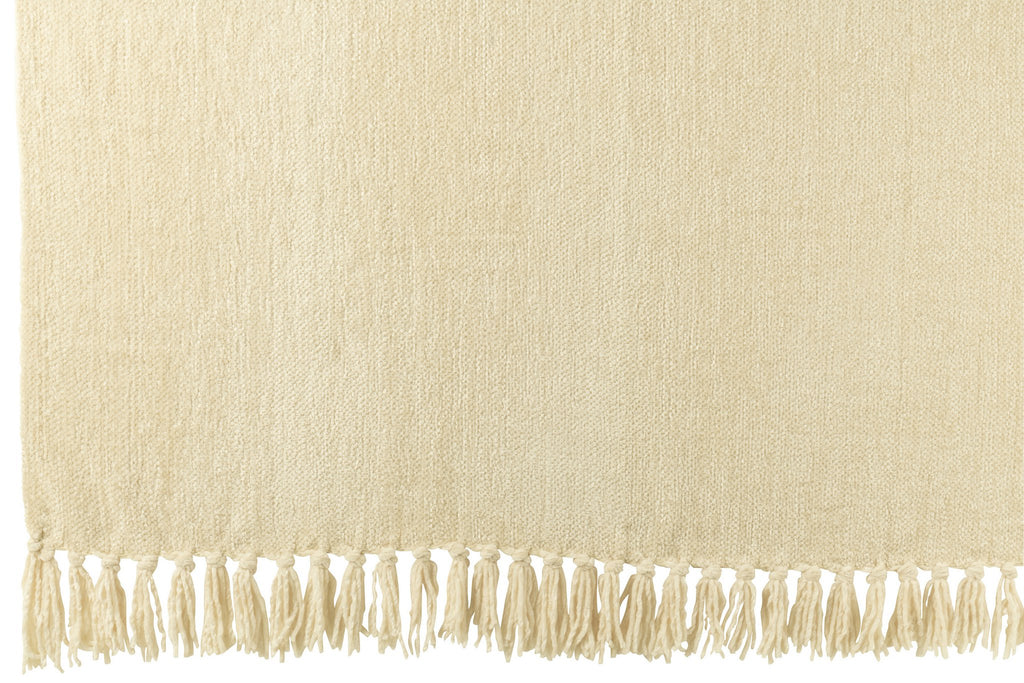 J-Line deken Chenille - polyester - ecru