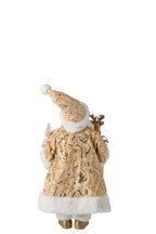 J-Line decoratie kerstman - kunststof - goud - small
