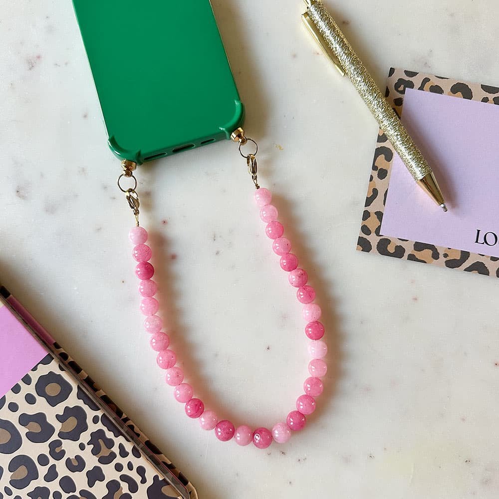 Louiz Telefoonkoord Roze jade