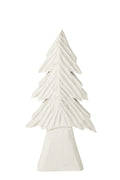 J-Line Gebeeldhouwde boom - paulowniahout - gebroken wit - medium