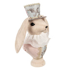 Decoratie Beeld Konijn 18x15x39 cm Beige Textiel