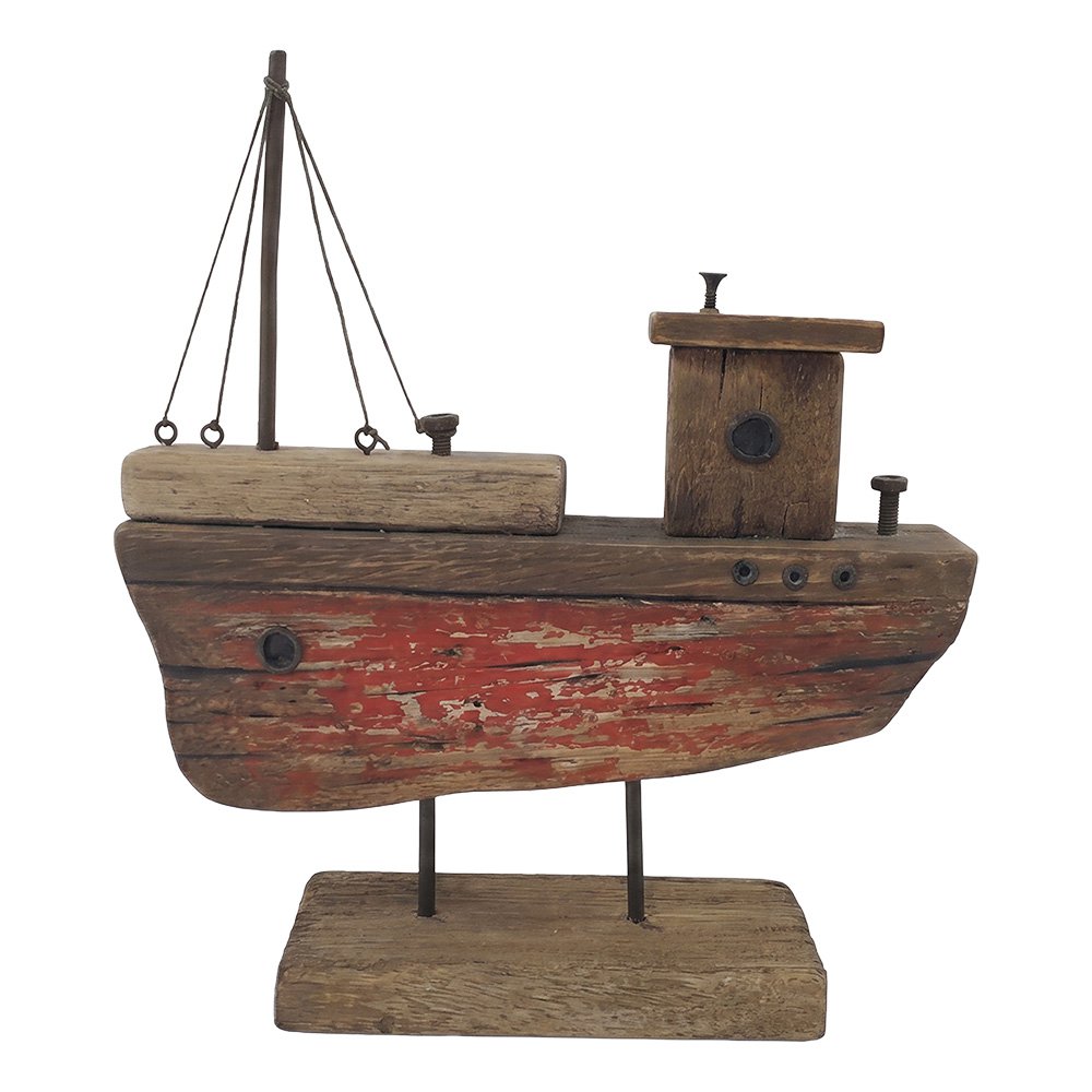Decoratie Model Boot Bruin Hout Decoratie Model