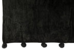 J-Line plaid Pompom - polyester - zwart - 170 x 130 cm