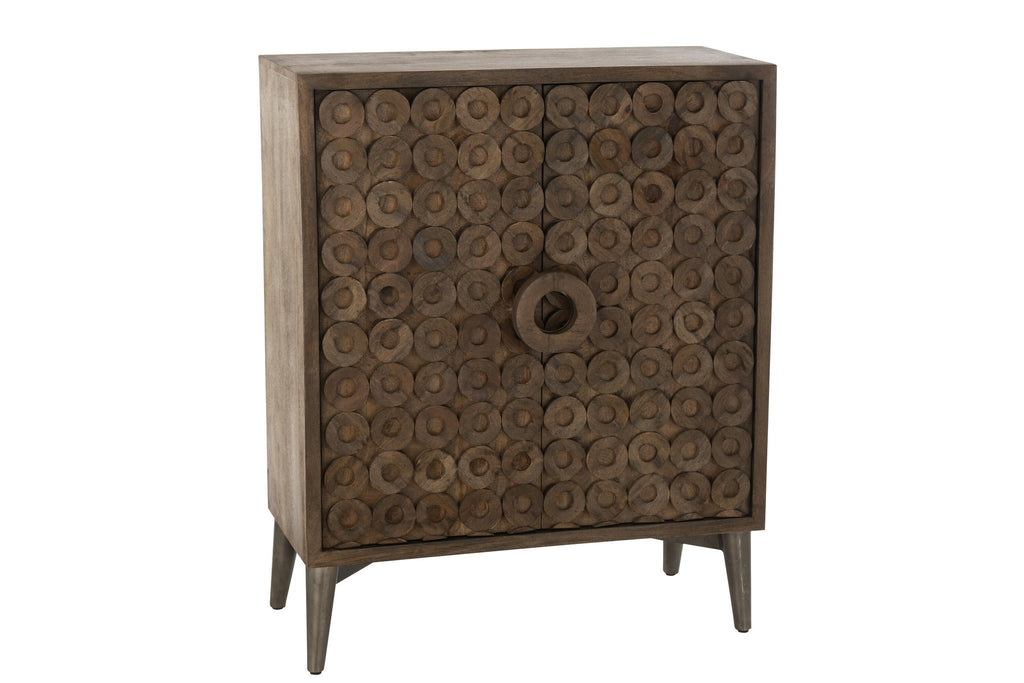 J-Line Kast 2 Deuren Mangohout/Mdf Bruin