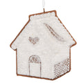 Kersthanger Gingerbread house 9x1x10 cm Wit Kunststof