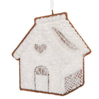 Kersthanger Gingerbread house 9x1x10 cm Wit Kunststof