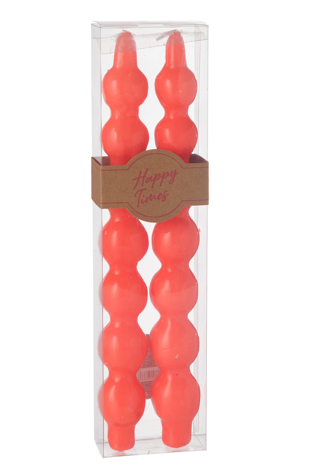 J-Line Doos Van 2 Kaarsen Kalebas Fluo Rood - 5 Uur
