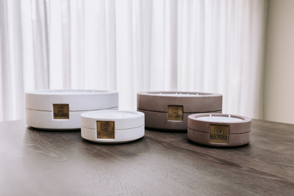 Luxe en duurzame betonnen geurkaars Ombre - Taupe - S