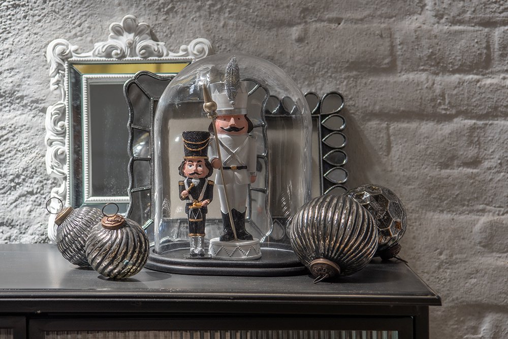 Kerstbal Ø 10 cm Zwart Glas Kerstdecoratie